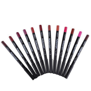 LIPSTER ™ : 12PCs Lip Liner Pencil Waterproof Smooth Matte and Longlasting - Minaal store
